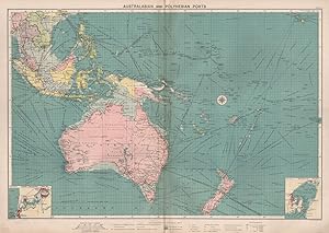 Australasian and Polynesian Ports; Inset Perth & Fremantle; Weilington
