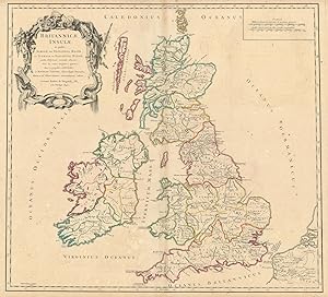 Britannicae, Insulae in quibus Albion Seu Britannia Major, et Ivernia seu Britannia Minor juxta P...