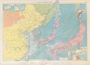Chinese and Japanese Ports inset Port Arthur & Dairen; Approaches to Shanghai; Kobe; Tokyo Bay; Y...