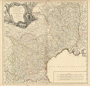 Gouvernement Général du Languedoc divisé par Diocèses, avec les pays voisins de la Catalogne, qui...