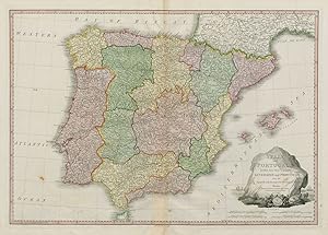 Spain and Portugal divided into their respective Kingdoms and Provinces from the Spanish and Port...