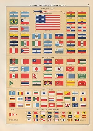 Flags National and Mercantile, American Flags, Asiatic Flags, Pilot Flags, International Code Sig...