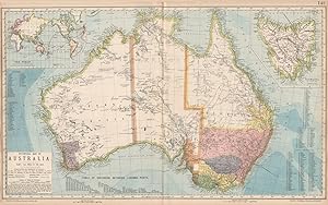 Statistical map of Australia; Inset maps of The World on Mercator's Projection with Distances fro...