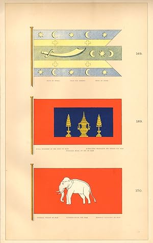 168. Shah of Persia, Shah Von Persien, Shah de Perse; 169. Royal Standard of The King of Siam, Ko...