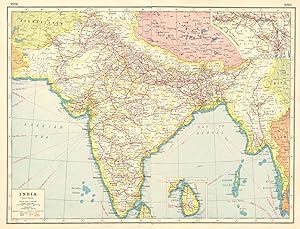 India (Railways); Inset map of Ceylon