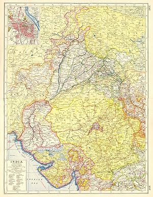 India (Section I); Inset map of Delhi