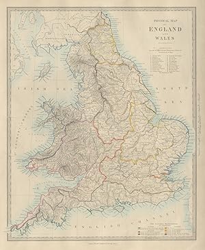 PHYSICAL MAP OF ENGLAND AND WALES