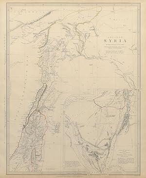 ANCIENT SYRIA; inset part of Arabia including Mount Sinai showing the wanderings of the Israelites