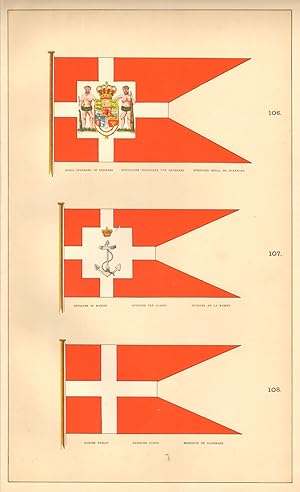 106. Royal Standard of Denmark, Konigliche Standarte Von Danemark, Etendard Royal de Danemark; 10...