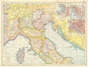 Italy (North); Inset maps of Trieste; Genoa; Florence