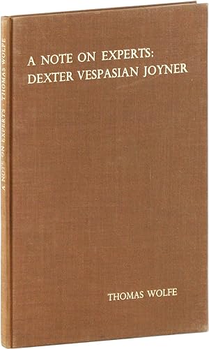 A Note on Experts: Dexter Vespasian Joyner