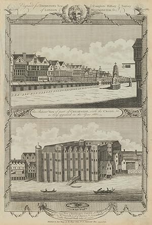 Part of Cheapside with the cross &c as they appeared in the year 1660 // An exact view of Baynard...