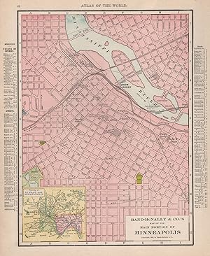 Rand McNally & Co.'s; Map of the main portion of Minneapolis; Inset Vicinity of St. Paul and Minn...