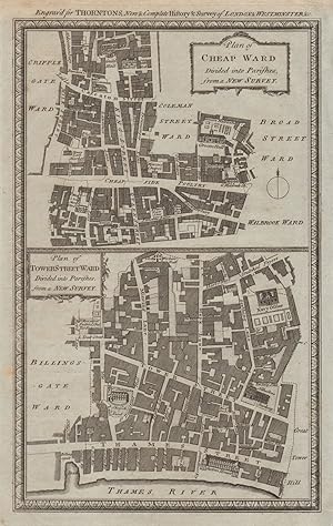 Plan of Cheap Ward divided into Parishes, from a New Survey // Plan of Tower Street Ward divided ...