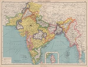 India and Burma; Inset Ceylon