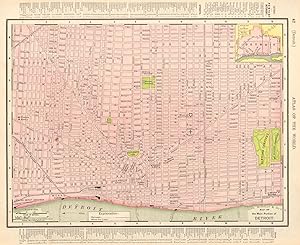 Map of the main portion of Detroit; Inset outline map of Detroit