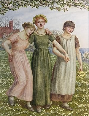 SUSAN, MARY, EMILY: A SUPERB ORIGINAL WATERCOLOR DRAWING BY KATE GREENAWAY