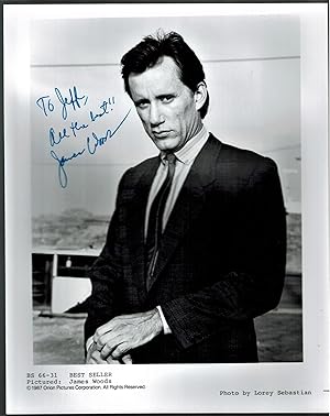 SIGNED AND INSCRIBED Publicity Photograph of James Woods in "Best Seller"
