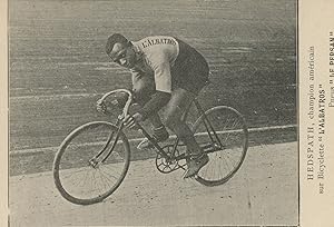 Photographic Postcard of Woody Headspeth on His Bicycle in France, c. 1900-1910