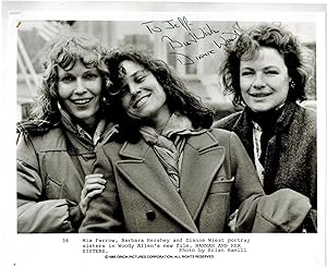 Publicity Photograph of Mia Farroww, Barbara Hershey and Dianne Wiest in Woody Allen's Film "Hann...