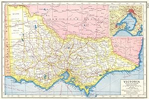 Victoria; Inset map of Melbourne and Port Philip