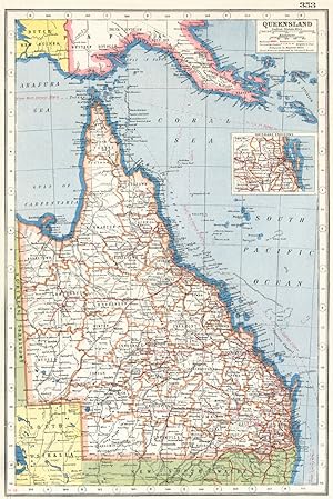 Queensland; Inset map of Brisbane Environs