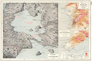 Gallipoli to Constantinople; Inset map of District of Suvla bay; The Gateway of the Dardanelles