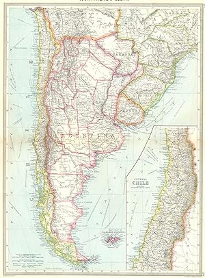 South America: South; Inset map of Central Chile