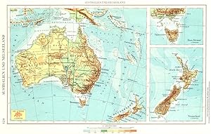 Australien Und Neuseeland; Bass-Strasse; Neuseeland; Inset map of Die Schweiz