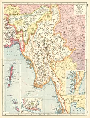 India (Section IV); Inset maps of Rangoon; Mergui