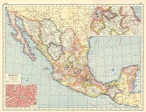 Mexico; Inset map of Mexico city; District between Mexico city and Vera Cruz