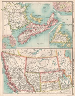 Lower Provinces; Manitoba & Western Provinces; Inset maps of St. John; Newfoundland; Halifax
