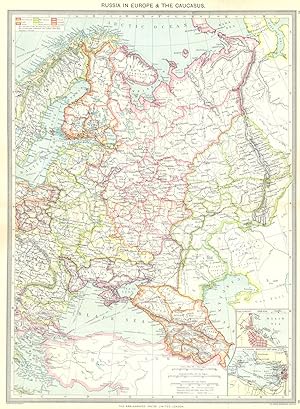 Russia in Europe and the Caucasus; Inset maps of Odessa; Kronstadt Ship Canal