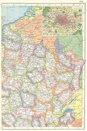 France (North); Inset map of Paris