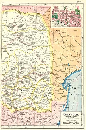 Transvaal; Inset map of Pretoria