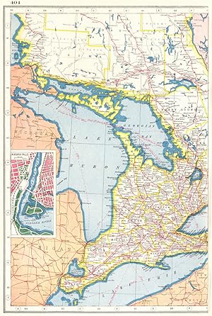 Ontario; Inset map of Niagara Falls
