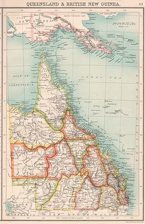 Queensland & British New Guinea; Inset map of Adelaide