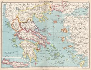Greece and Aegean; Inset map of Kriti (Crete)