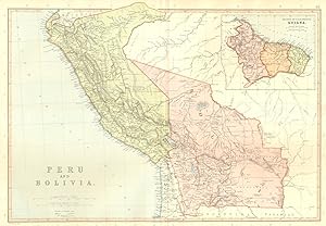Peru and Bolivia; Inset map of British, Dutch & French Guiana
