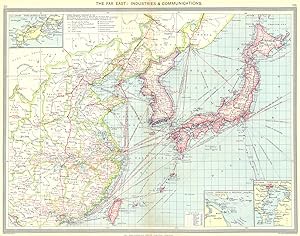 The Far East: Industries and Communications; Inset map of Port Arthur and Dalni; Approaches to Sh...