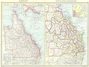 Queensland; Central and South Queensland; Inset maps of British New Guinea; Brisbane