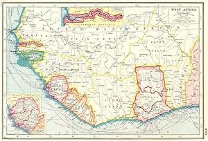 West Africa; Inset map of Gambia; Sierra Leone