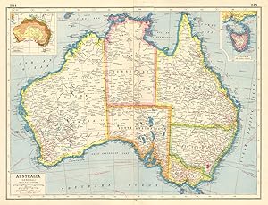 Australia (General); Inset map of Australia (Mean annual Rainfall & Temperature); Tasmania