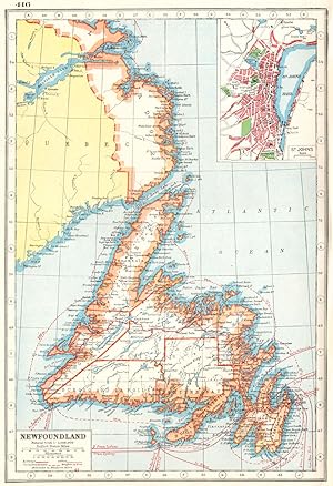 Newfoundland; Inset map of St Johns