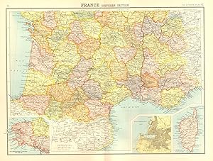 France Southern section; Inset maps of Morbihan; Marseilles; Corsica