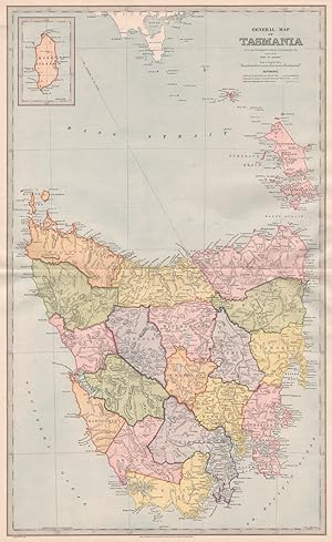 General Map of Tasmania; Inset map of King Island