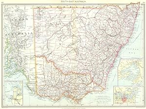 South-East Australia; Inset maps of Port Adelaide; Port Phillip; Port Jackson