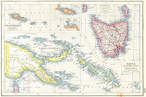 Papua and Solomon Islands; Inset map of Tasmania; Samoa or Navigator Islands; Upolu; Apia