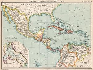 Mexico, Central America & West Indies; Inset map of Panama Canal