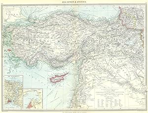 Asia Minor and Armenia; Inset maps of The Bosphorus; Smyrna
